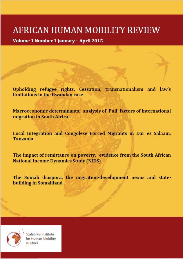 					View Vol. 1 No. 1 (2015): AFRICAN HUMAN MOBILITY REVIEW
				