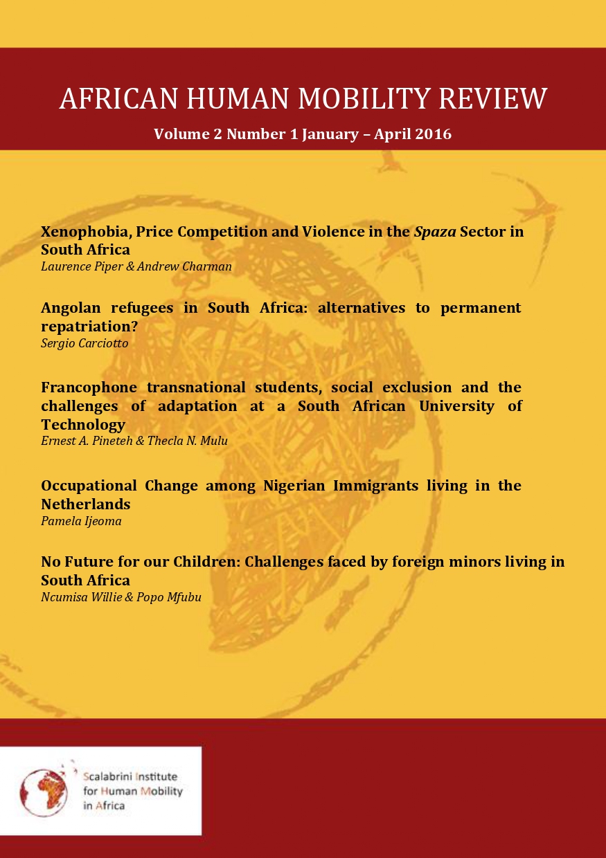 					View Vol. 2 No. 1 (2016): AFRICAN HUMAN MOBILITY REVIEW
				