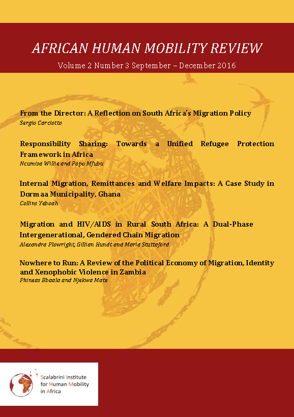 					View Vol. 2 No. 3 (2016): AFRICAN HUMAN MOBILITY REVIEW
				