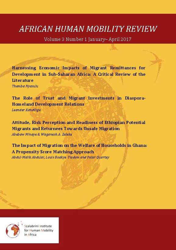 					View Vol. 3 No. 1 (2017): AFRICAN HUMAN MOBILITY REVIEW
				