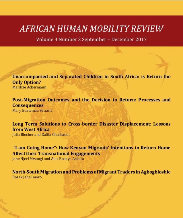 					View Vol. 3 No. 3 (2017): AFRICAN HUMAN MOBILITY REVIEW
				