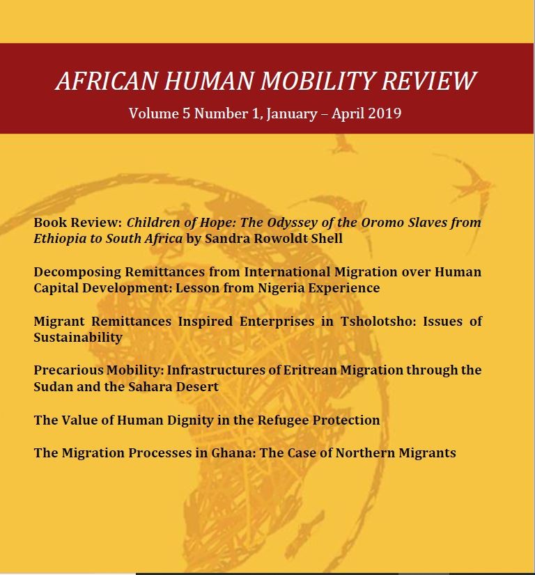 					View Vol. 5 No. 1 (2019): AFRICAN HUMAN MOBILITY REVIEW
				